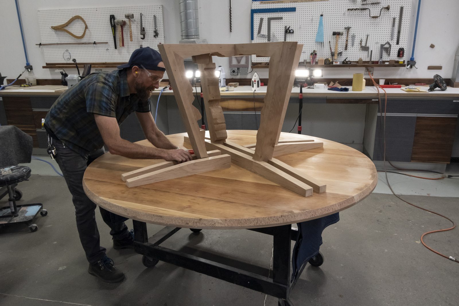 Zac Merten working in his Walla Walla woodshop